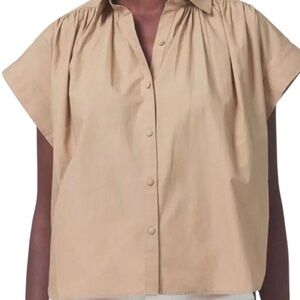 Citizens Of Humanity Beige Button-Up Blouse